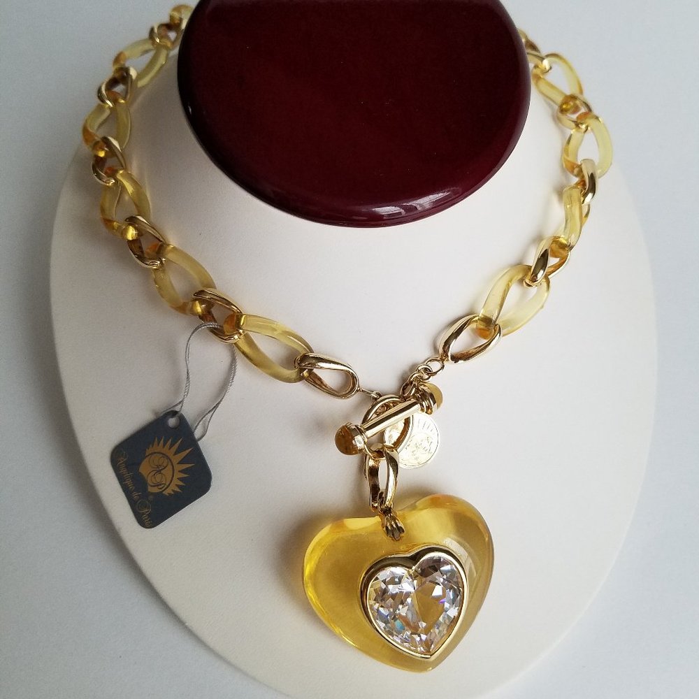 Angelique de Paris Gold Plated Necklace with Heart Pendant